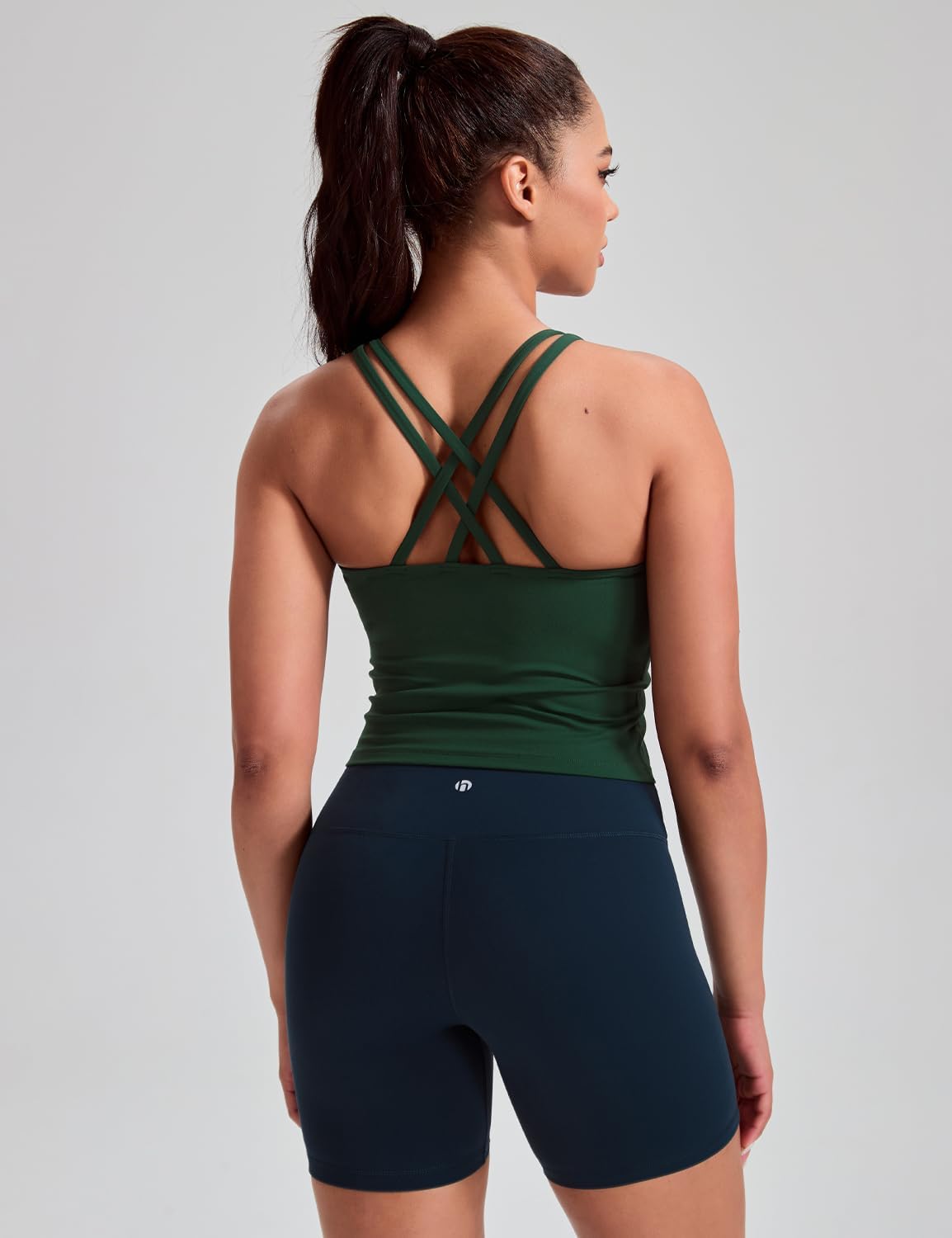 HeyNuts Longline Zeal Bras Medium Impact Wirefree Sports Bras Workout Crop Tank Tops with Removable Pads, A-D Cups - Image 4