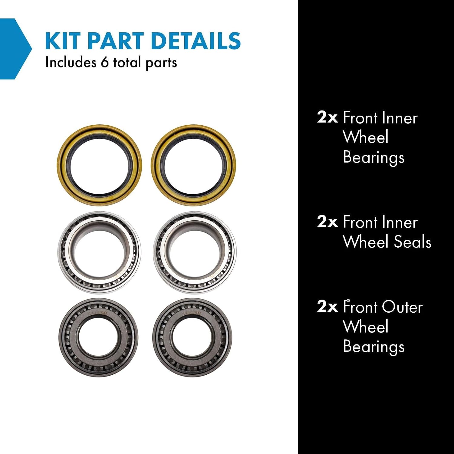 TRQ Front Wheel Bearing & Seal Kit Compatible with 1997-2002 Ford Expedition 1997-2003 F-150 2004 F-150 Heritage 1997-1999 F-250 2002 Lincoln Blackwood 1998-2002 Navigator