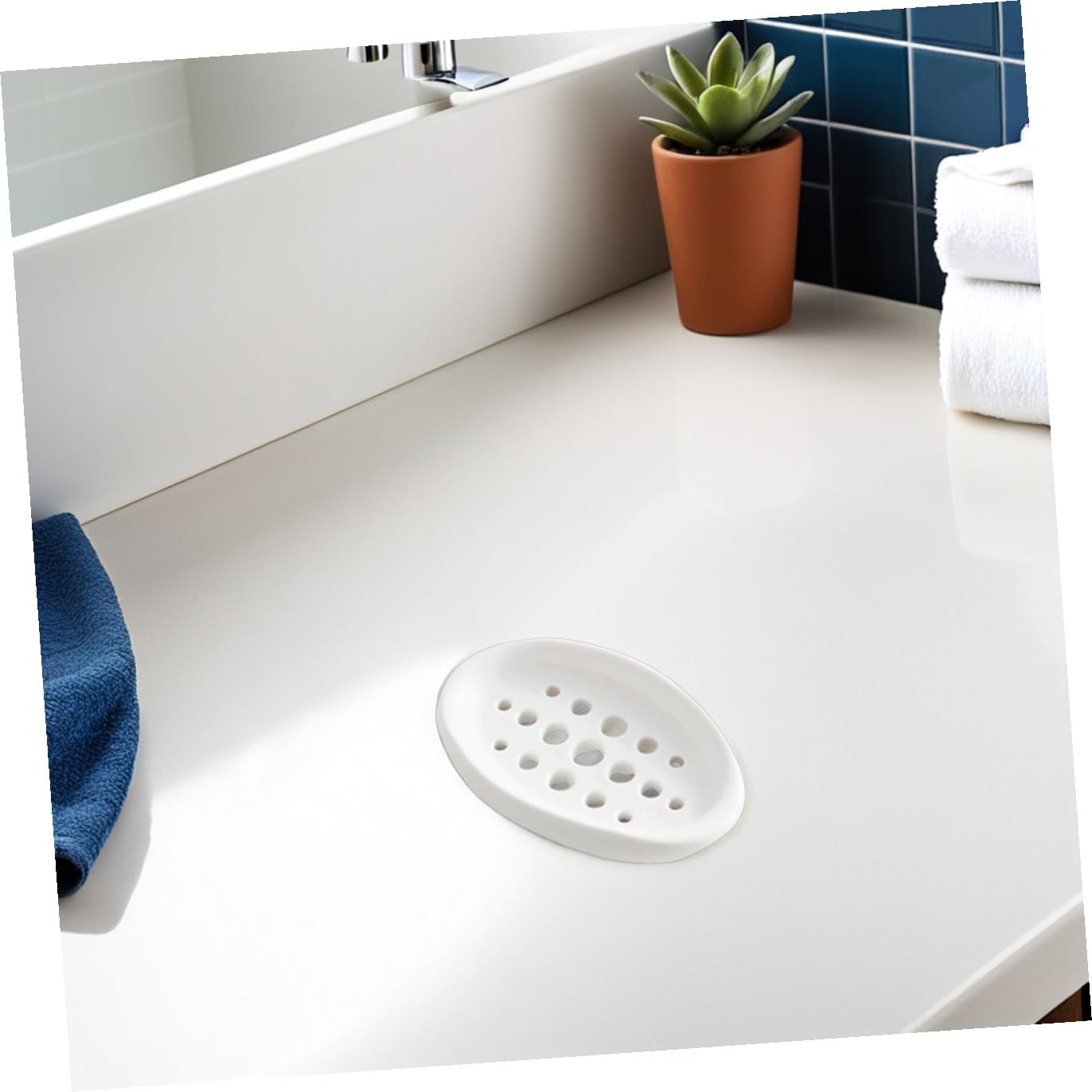 ABOOFAN 3pcs Soap Tray Soap Holder Case Tin Sponge Kitchen Sink Liquid Dish Drainer White