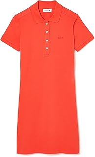 فستان بولو قطن بيكيه مرن للنساء من لاكوست