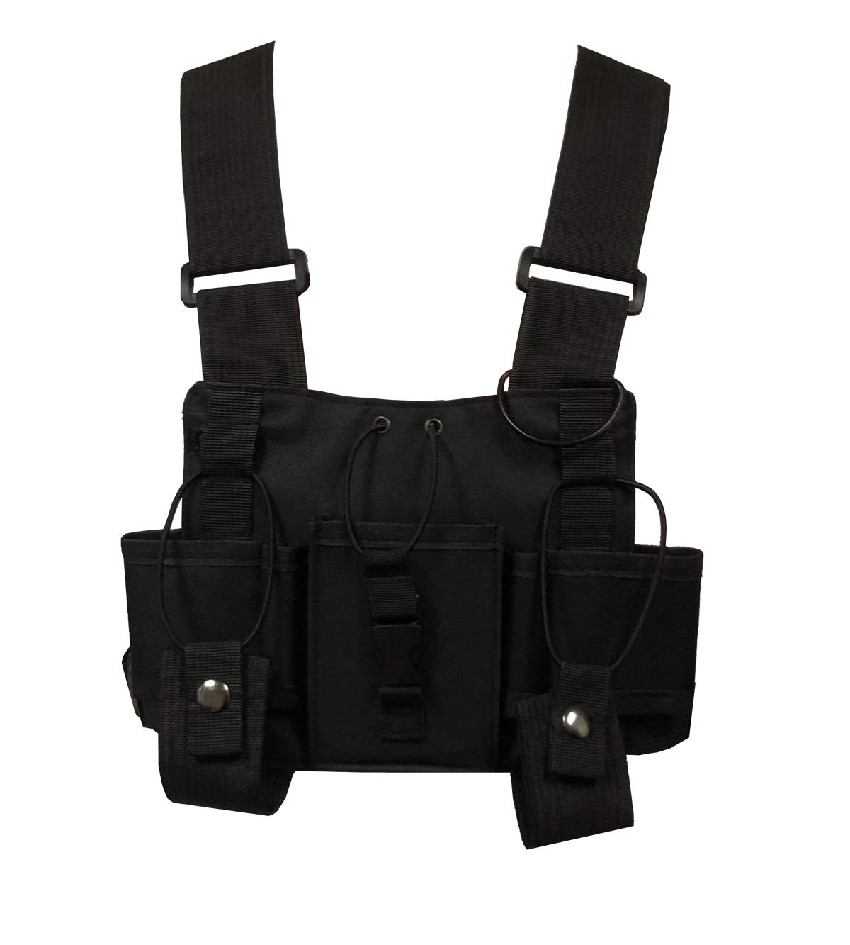 Wireless PROTECH MOLLE Advanced Tactical Chest Vest with Adjustable Pockets, Black, One size