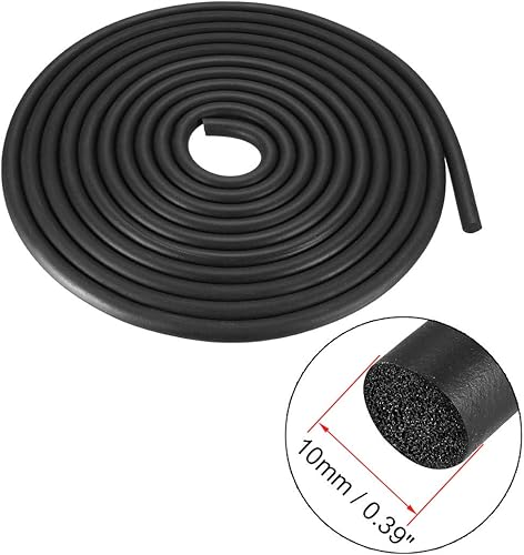 Miniatura 3 de uxcell Tira de tiempo de sello de goma de espuma de 0.394 in de diámetro 9.8 ft de largo, color negro
