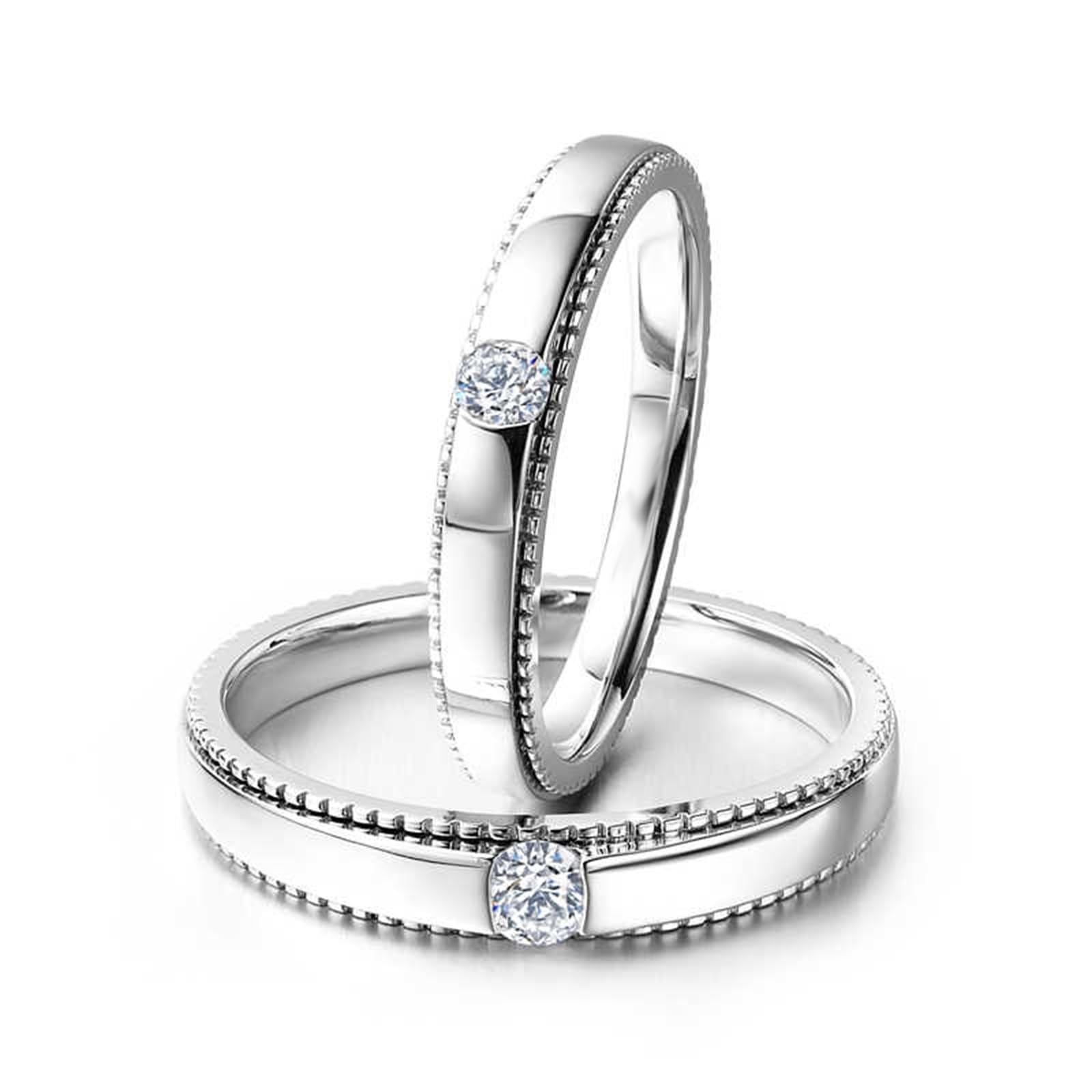 Obrączki ślubne 950 platyna, obrączki ślubne prawdziwe złoto 0,13 ct diament prawdziwy pierścionek obrączka prosta 3,6 mm obrączki ślubne dla mężczyzn rozmiar 56 (17,8)
