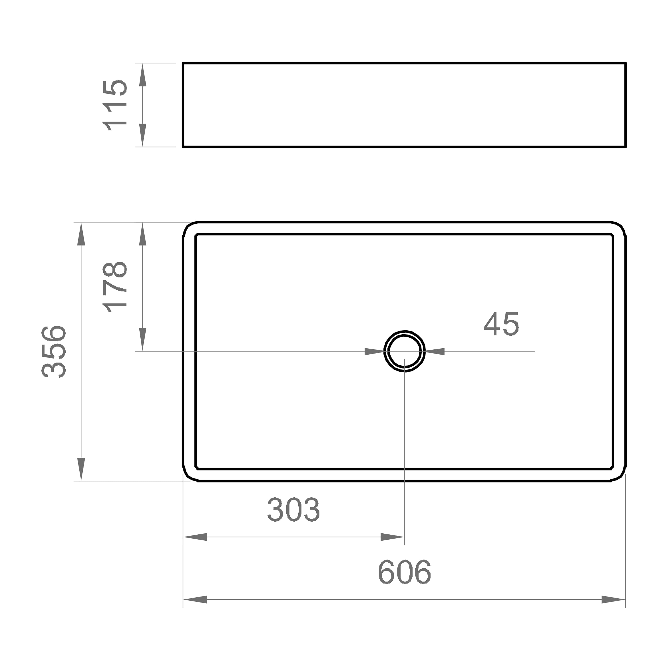ERCOS Lavabo de Cerámica Redondo sobre Encimera, Lavabo de Baño Color Blanco Brillante, sin rebosadero, Tamaño Diámetro 410 mm