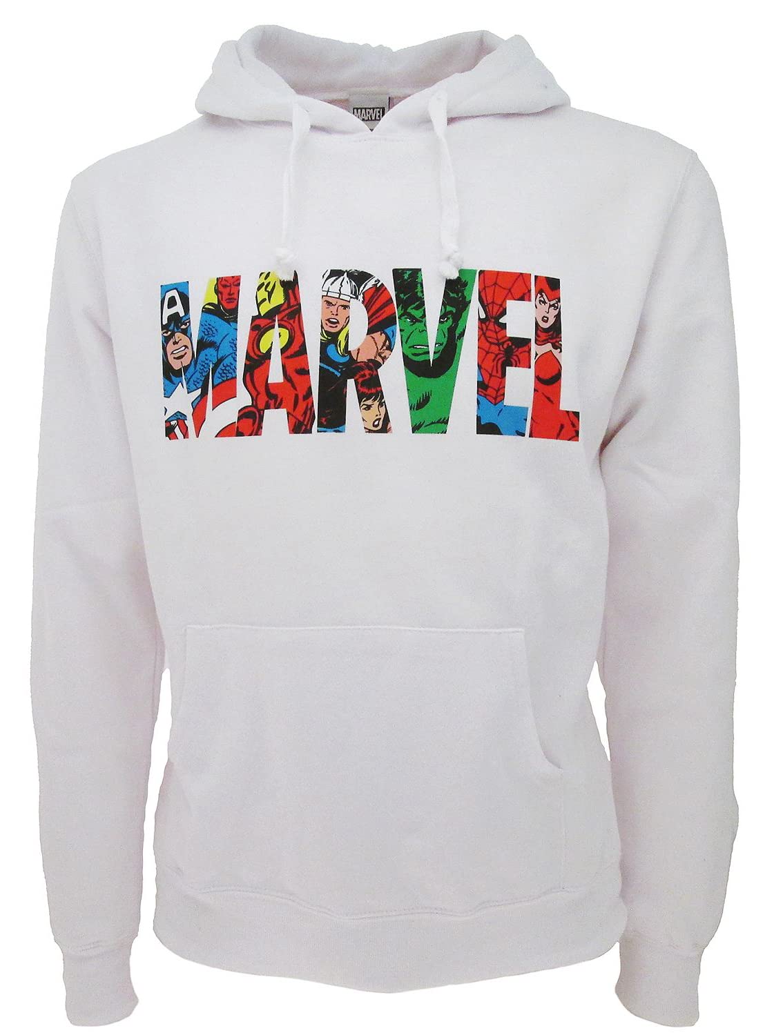Kobiety oryginalny Marvel komiksy superbohaterów biały kaptur oficjalne kieszenie męskie, Biały, XL