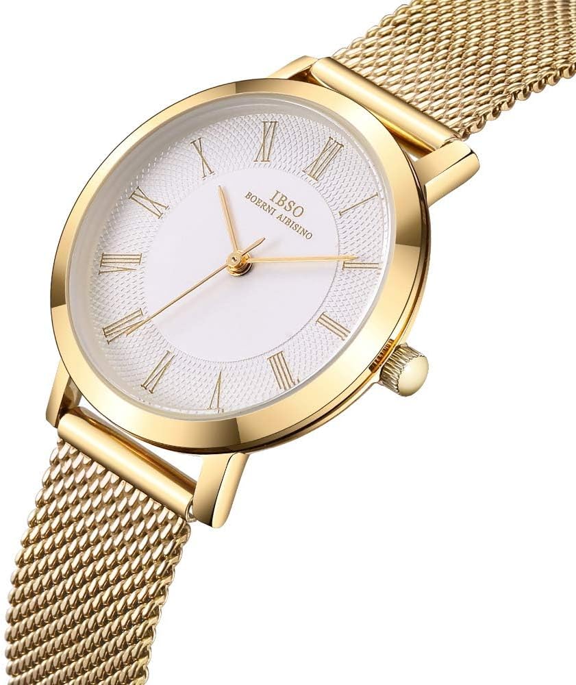 IBSO Women Stainless Steel Band Watches Ladies Quartz Wristwatches Waterproof Mesh Bracelet Watch Relogio Feminino - Image 2