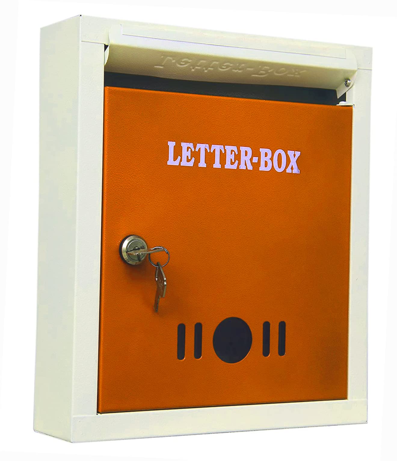 Hustle Grind Mail Box/Letter Box for Home and Office (Orange) | Gate and Wall Mount with Key Lock Big Size