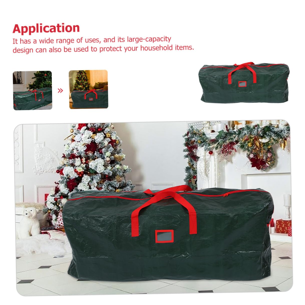 Alipis Bolsa para Árbol de Navidad con Cremallera y Asas Bolsa de Almacenamiento para Árbol de Navidad para Guardar y Proteger el Hogar