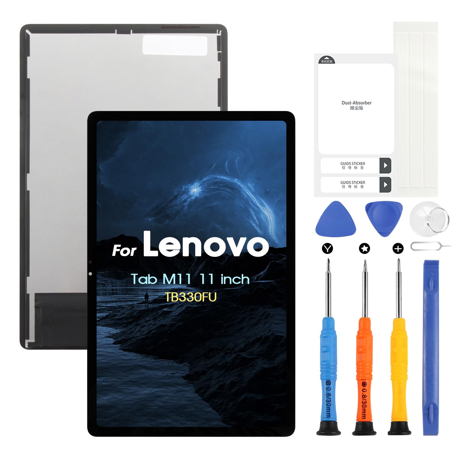 11" Schermo LCD per Lenovo Tab M11 Schermo LCD per Lenovo Tab M11 TB330FU Display LCD Touch Screen Digitizer Assembly Kit Riparazione (Nero senza Telaio)