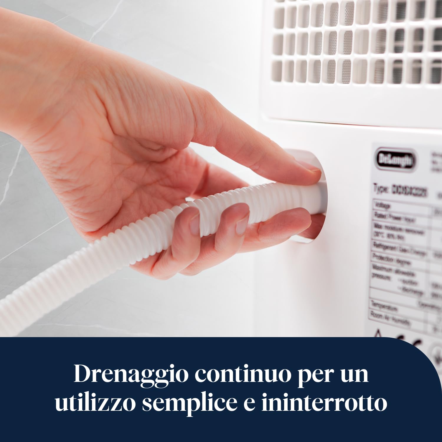 De'Longhi Tasciugo AriaDry Multi - Deumidificatore Casa Portatile, Assorbi Umidità 20L/Giorno, Asciugabiancheria, Antimuffa, Bassa Rumorosità, Timer, Bianco (DDSX220)