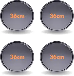 Kit 4 Forma De Pizza Assadeira 36cm Antiaderente Redonda