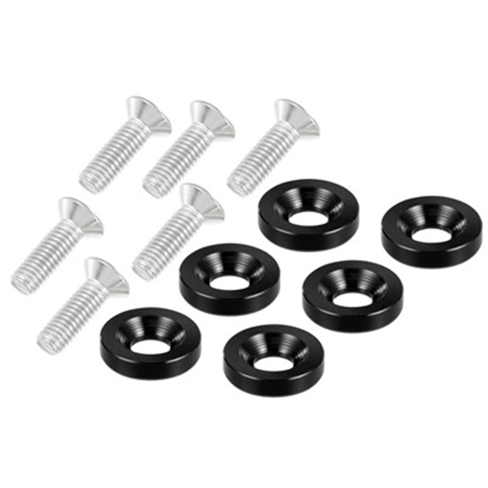 Motocicleta Tornillos Para Motocicleta 6pcs M6 Acabado Avellanado Arandelas Parachoques, Junta Tornillo Motor Bay Vestido Sujetador Modificación Accesorios Pernos Y Tuercas Kit