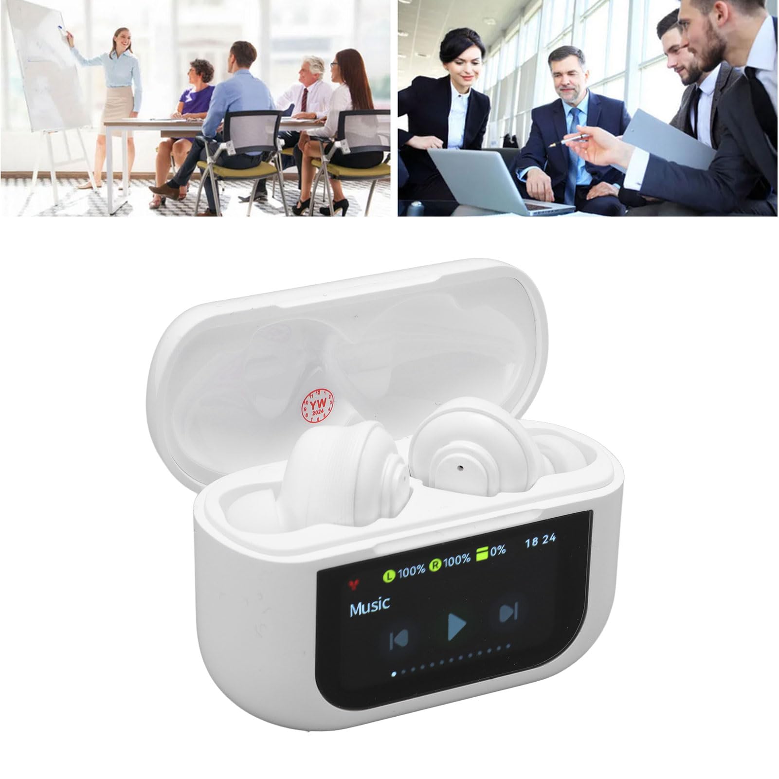 Fabater Auricolari Traduttore Wireless con 3 modalità Design Unico per la Comunicazione Globale Perfetto per i Viaggiatori 2 Pezzi (WHITE)