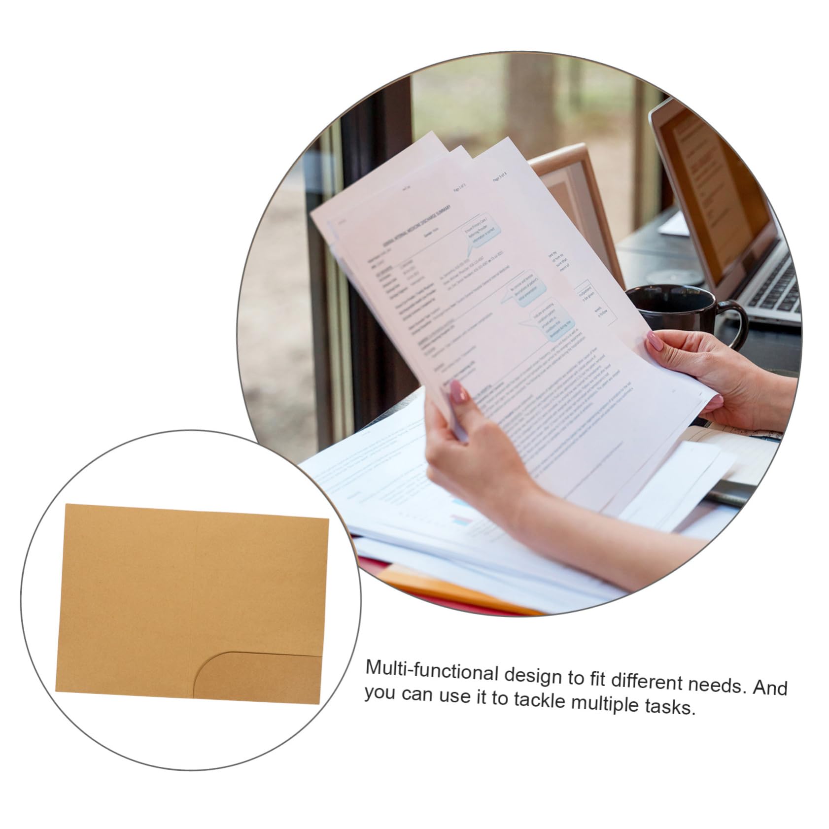 Schnellhefter A4 Pappe aus Kraftpapier Beschreibbar und Robust Dokumentenmappe für Büro und Geschäft 20 Stück Packung