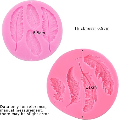 Miniatura 3 de AKOAK 2 moldes de silicona para fondant, herramientas de horneado hechas a mano para fondant, chocolate, caramelo, pastel, decoración, arcilla