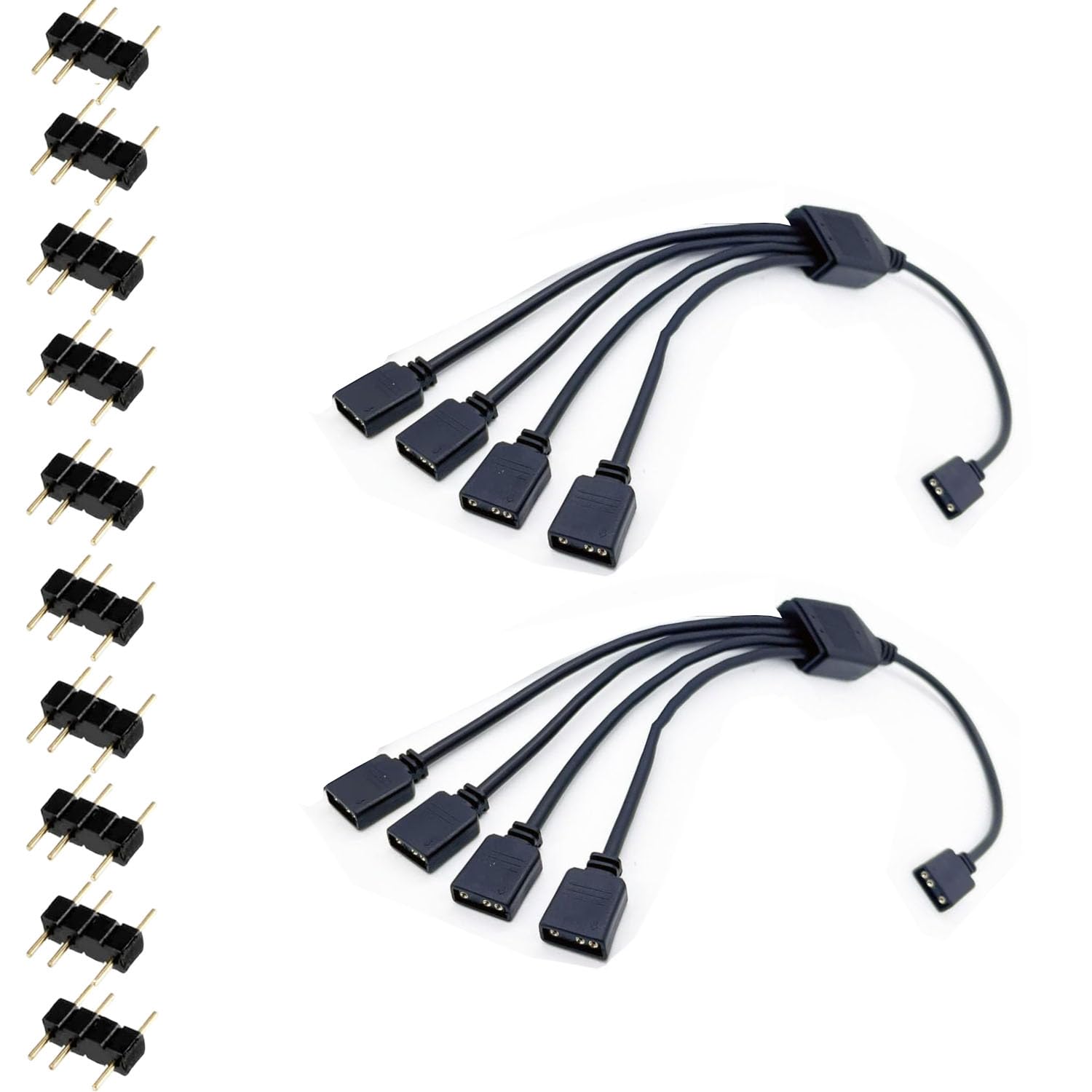 2-Pack ARGB Extension Cable,5V 3 Pin Addressable Female to Female RGB Extension Cable for Computer Chassis Fans/ARGB LED Lights, 11.8 Inches (1-4)