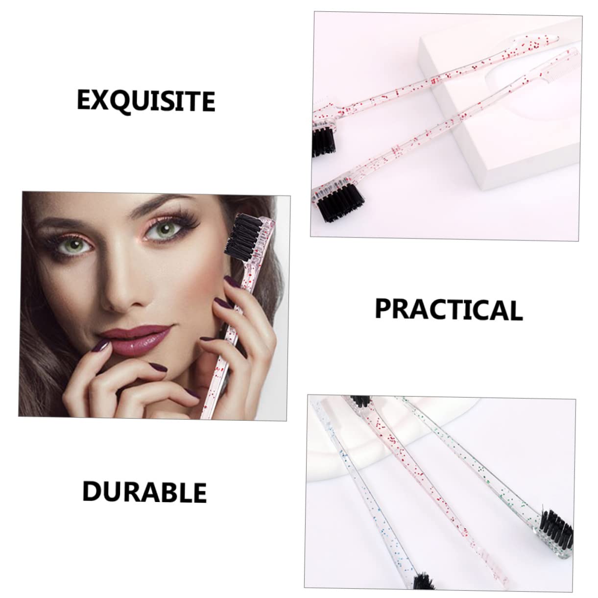 FRCOLOR 48pezzi Spazzola Doppia Estremità Per Sopracciglia Di Pennelli Per Trucco Con Pettine e Spazzola Per Definire e Modellare Le Sopracciglia Strumento Di Bellezza Per Makeup