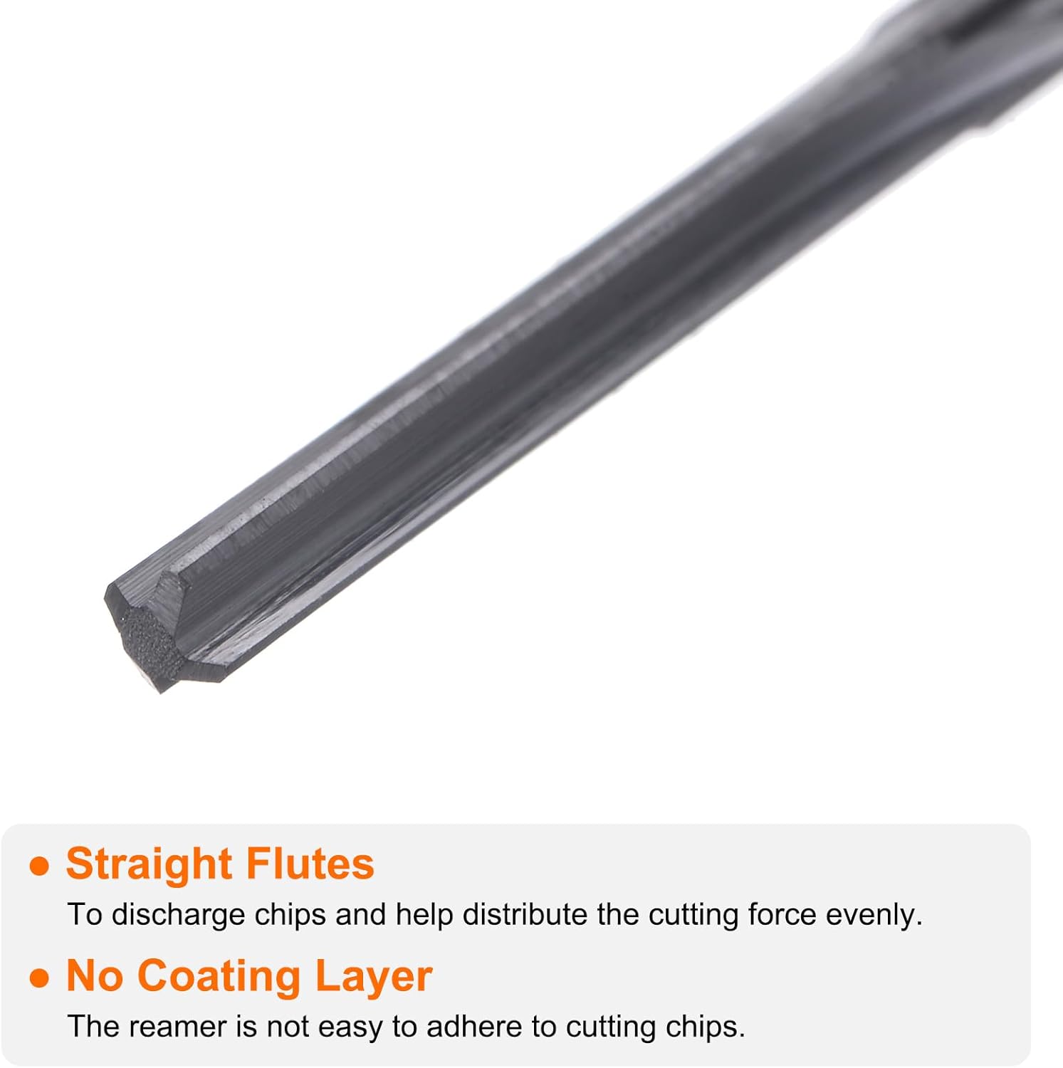 HARFINGTON Carbide Chucking Reamer 0.103"(2.616mm) Dia Straight Flute Straight Shank Machine Reamer Tool for Metal and Lathes CNC Machining Centers, Black