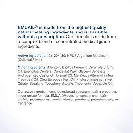 emuaid Ointment for Eczema and Psoriasis Relief, Reduces Itching, Pain, Swelling, Regular Strength Treatment for 100+ Skin Conditions, Steroid and Chemical-Free, Suitable for All Ages, 0.5oz