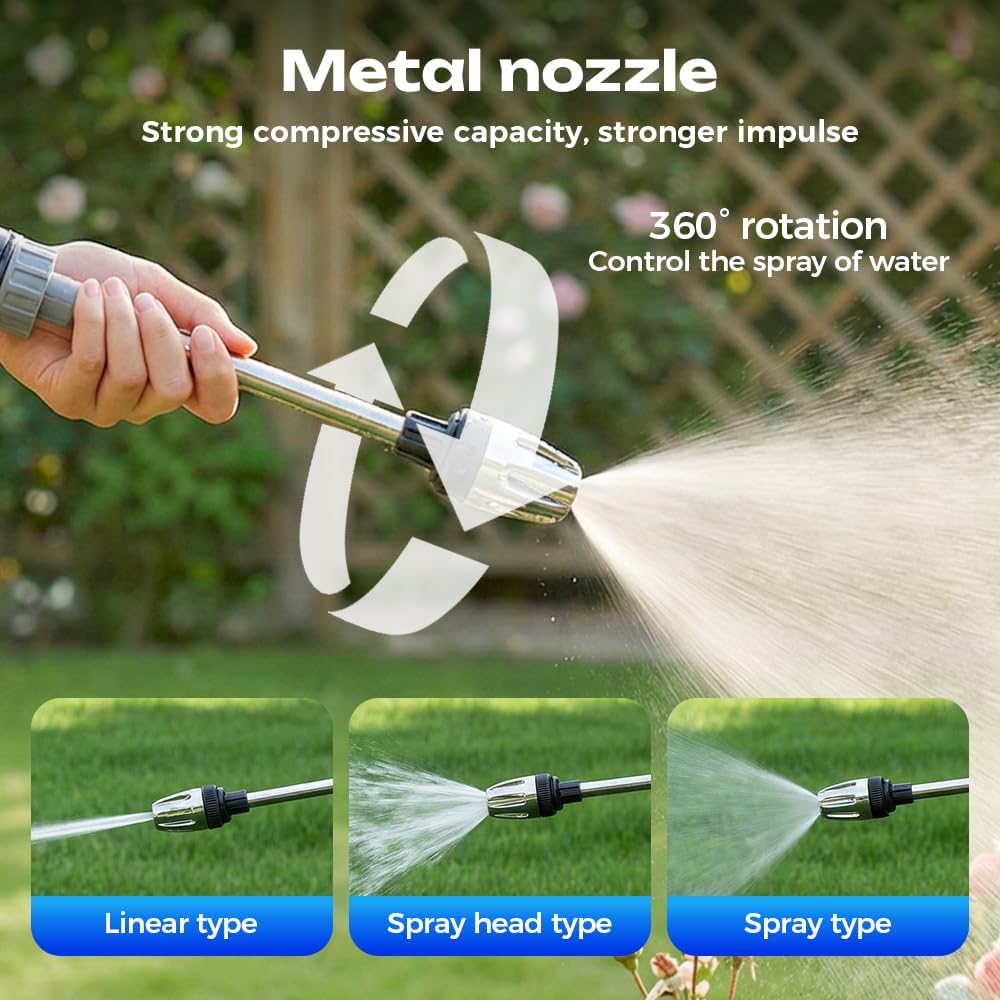 Hochdruckpistole, 2026 Neu Powerjet Gartenbrause für Gartenschlauch, Hochdruckpistole Gartenschlauch Spritze Aufsatz, Turbo Hochdruckreiniger (1 Pcs) - 4