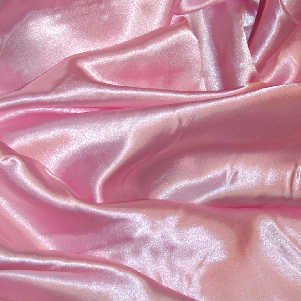 CQL Satin Fabric by The Metre – 60 Inch Wide Satin Roll for Wedding Dresses, Bespoke Tailoring & Decoration Projects – Soft, Smooth, Silk-Like Finish(Pale Pink,10 Metre)