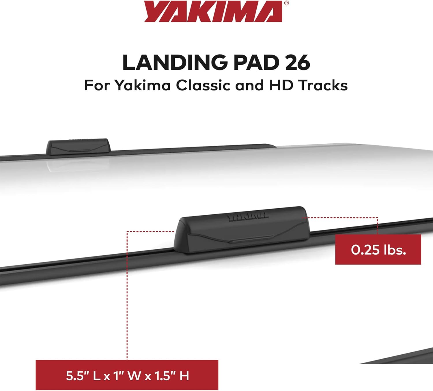 Yakima Landing Pad 26 Fixed Point Tower Installation with 220 Pound Load Capacity Compatible Classic and HD Tracks
