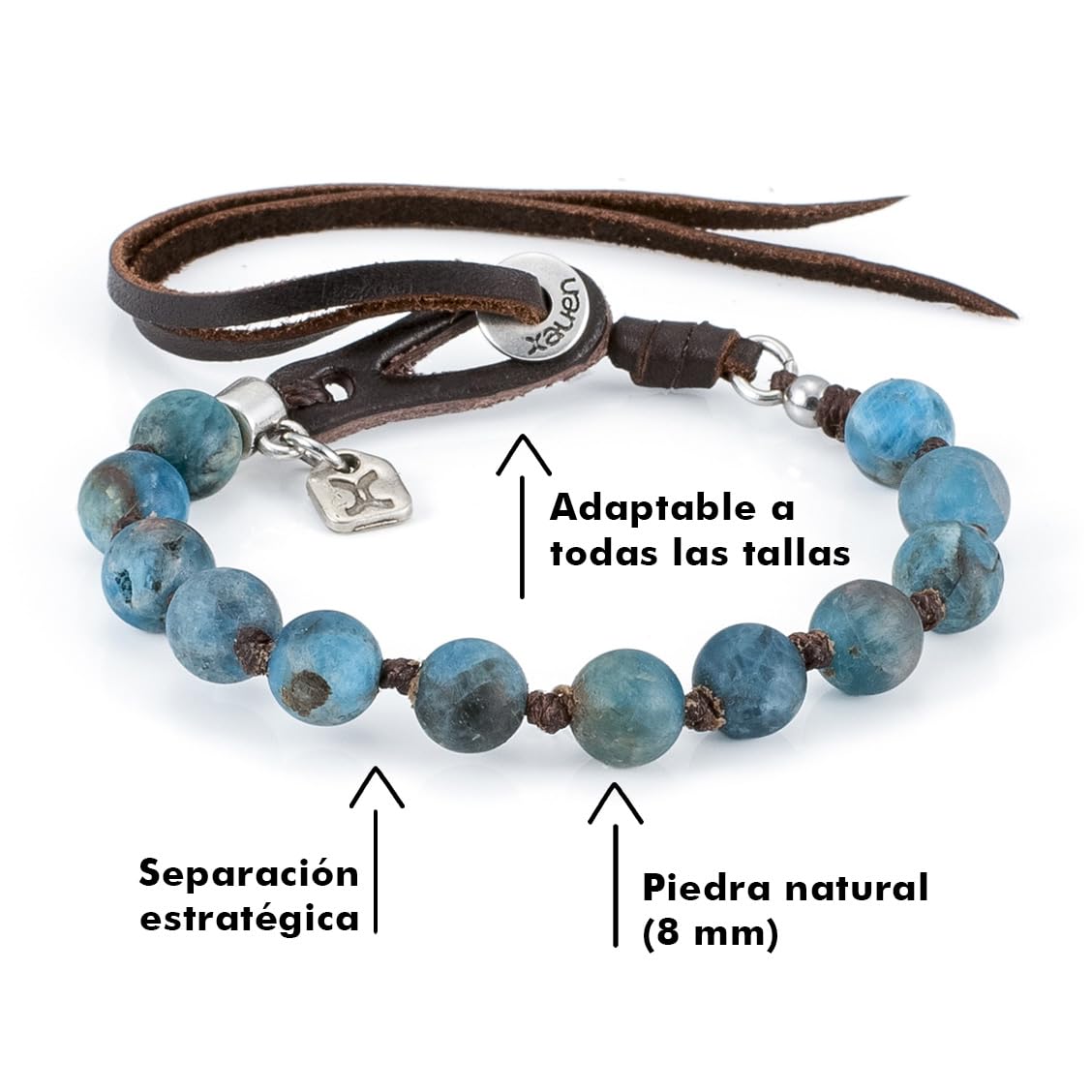 Pulseras de piedra natural unisex ajustables para hombre y mujer