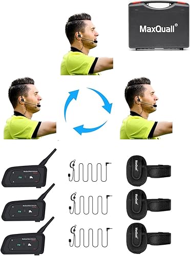 Auriculares de árbitro con 3 árbitros que hablan al mismo tiempo, auriculares inalámbricos de fútbol con comunicación para árbitros