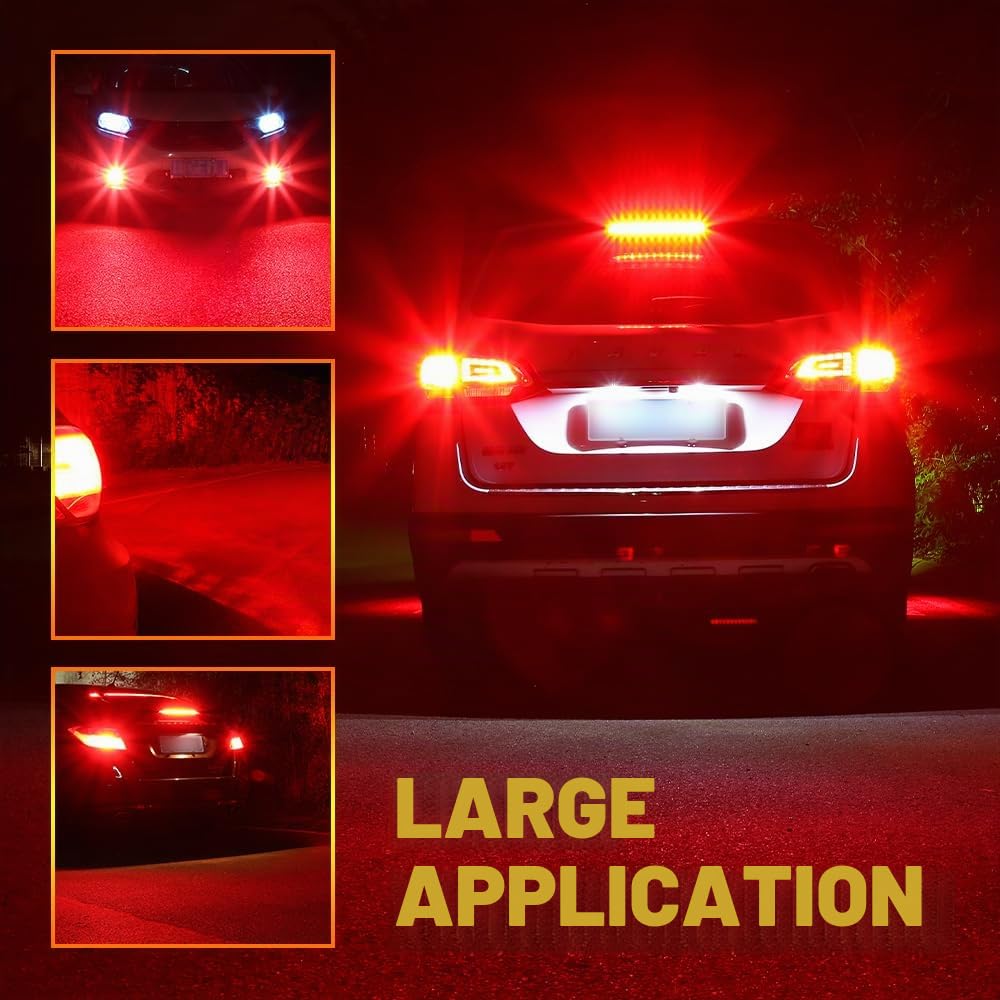 2pcs ampoules LED P21/5 W rouges, ampoule LED pour feu stop 1157 BAY15D 2057 2357 7528 12 V-24 V 27 SMD de remplacement pour feu arrière, feu de jour 300% super lumineux