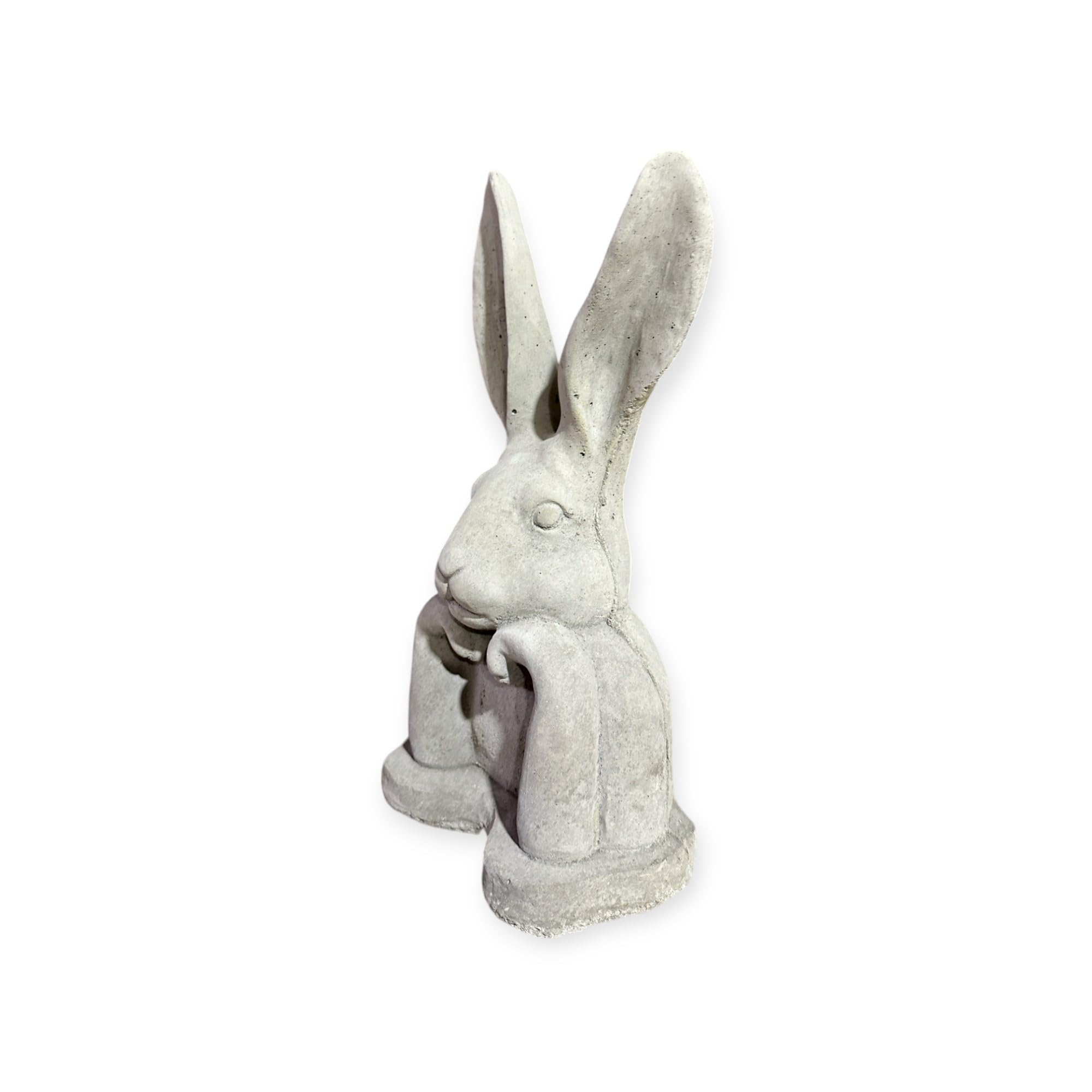 Moderner aufgestützter Hase - Steinfigur mit stehenden Ohren (H/B/T: 31/17/13 cm, 3,5 kg) Steinguss für Haus und Garten by OriginalPaul
