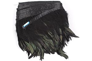 AWAYTR Rooster Crow Feather Trim: Adorn Your Creations with Dark Elegance