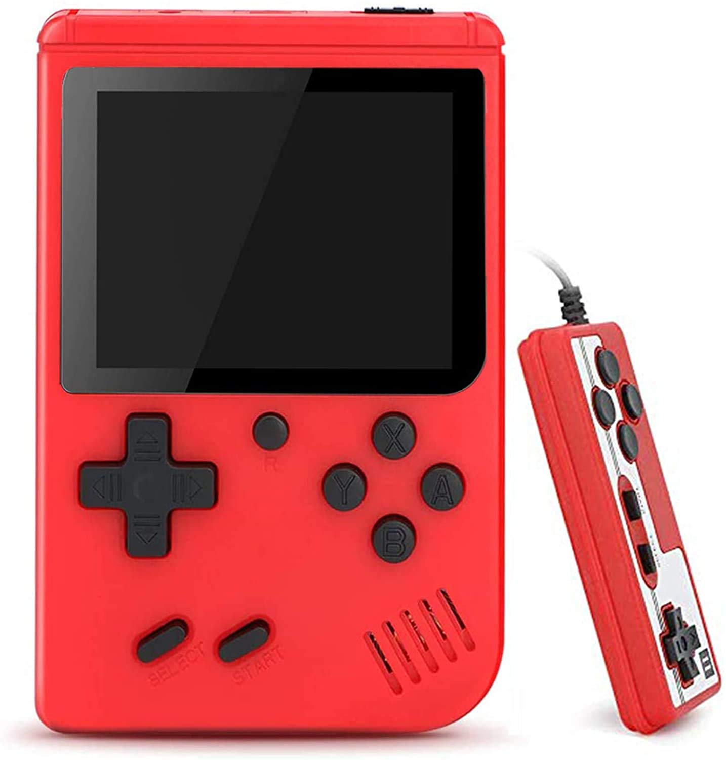 Handheld Game Console, Retro Mini Game Player with 500 Classic FC Games, 3.0 Inch Screen 800mAh Rechargeable Portable Game Console Support TV Connection & Two Players for Kids Adults (Red)