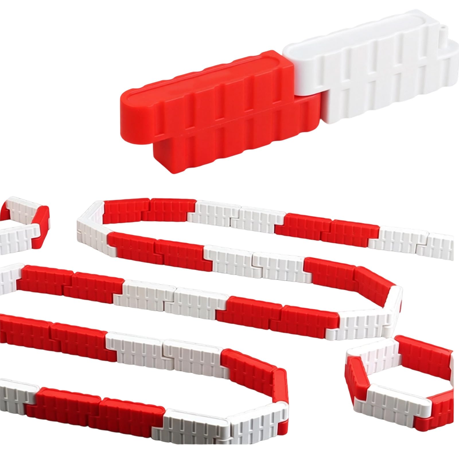 Lot de 100 barrières miniatures pour circuit de course, blanc et rouge