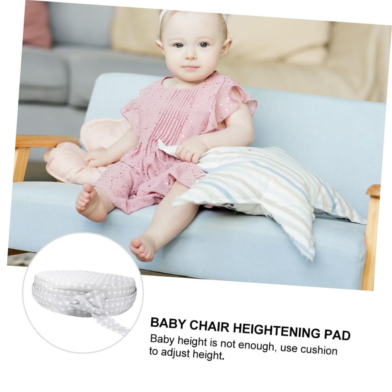 Cuscino Rialzante Comfort Antiscivolo, per Sedia Bambini Rotondo