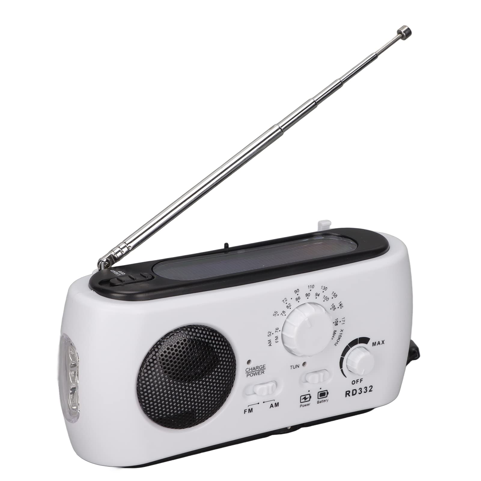 Radio z korbą ręczną, funkcja dźwięku alarmu awaryjnego, radio pogodowe AM/FM, awaryjne radio z korbą ręczną z latarką LED w nagłych wypadkach, oświetlenie przy braku zasilania, kemping na zewnątrz