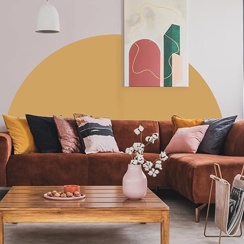 Miniatura 4 de Calcomanía bohemia de cabecera de medio círculo, calcomanía de decoración de pared de semicírculo, calcomanías para dormitorio, sala de estar, cama,