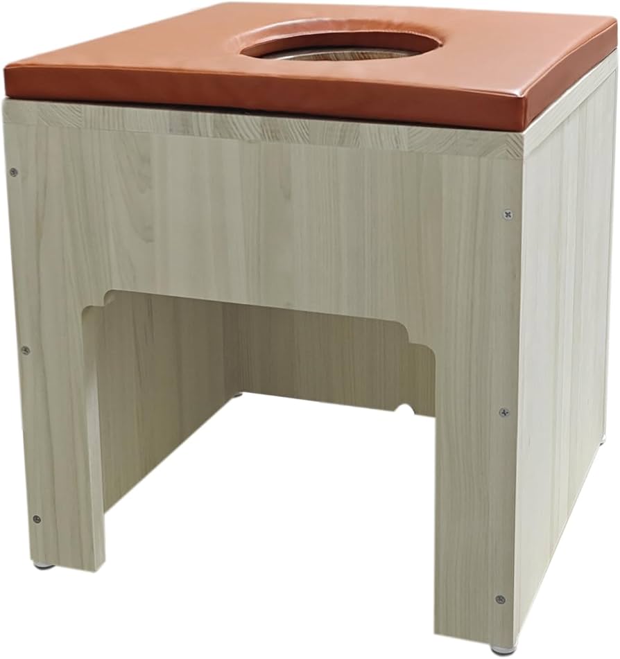 Amazon.co.jp: 角形 クッションよもぎ蒸し椅子 ヒノキ材を使用して製作