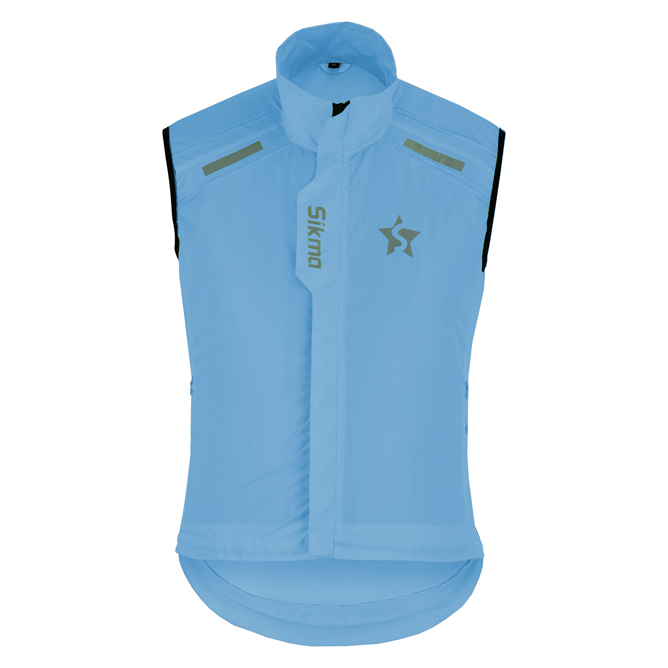 Sikma Unisex Sky Blue Men's Women Cycling Gilet Shower Windproof Running Hi-Viz Vest Cycle Jackets