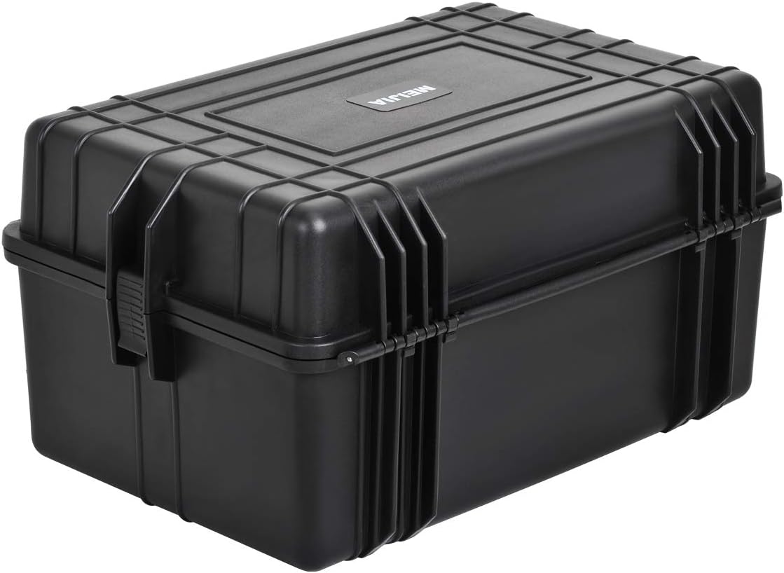 MEIJIA All Weather Waterproof Hard Camera Case,Hard Case with Customizable Fit Foam,Fit Use of Drones,Camera,Equipments,Pistols,Elegant Black (Black, 24.01"x16.92"X12.2") - Image 8