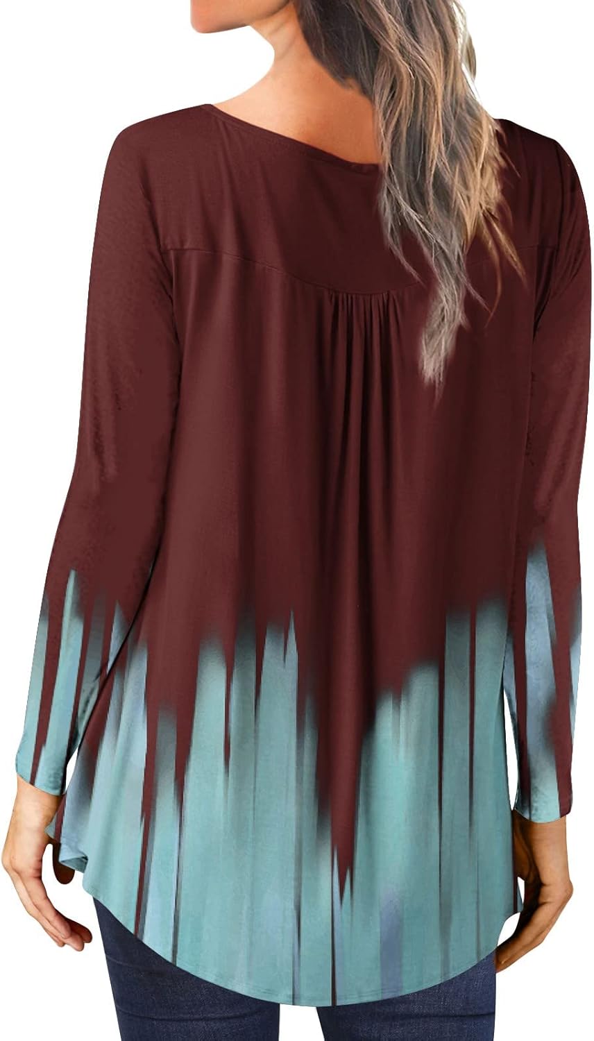 JJHAEVDY   2022 Womens V-Neck Button Pleated T-Shirts Fall Winter Long Sleeve Tunic Tops Vneck Loose Dressy Blouses : Clothing, Shoes & Jewelry