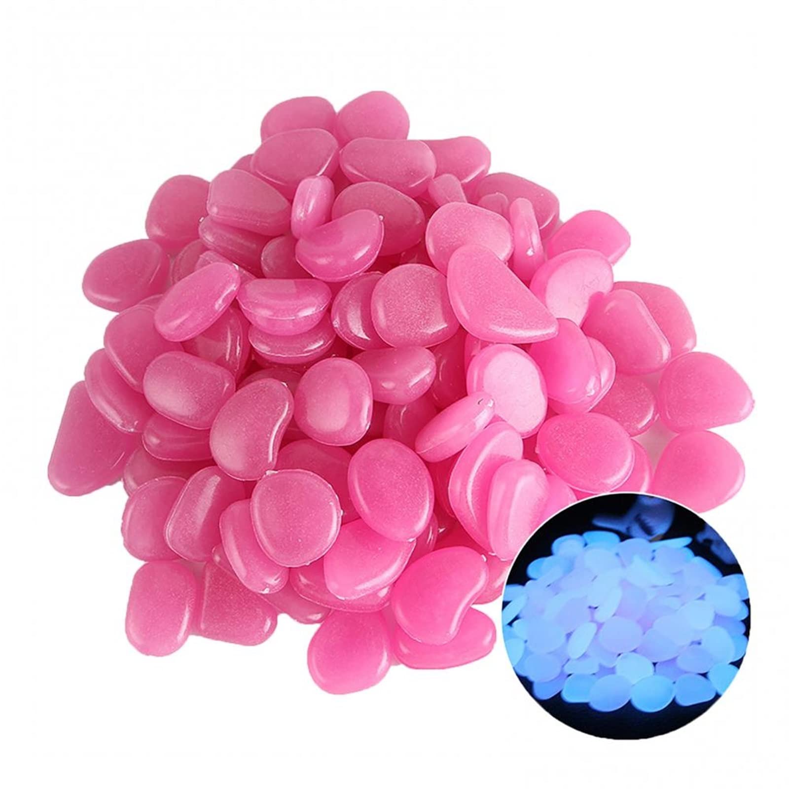 Ciottoli luminosi for acquari, Ciottoli da giardino, 500/1000 pezzi di rocce luminose, paesaggistica, for passerella, percorso nel cortile, rocce for acquari (Colore : Blu, Dimensioni : 500 pezzi) ( C