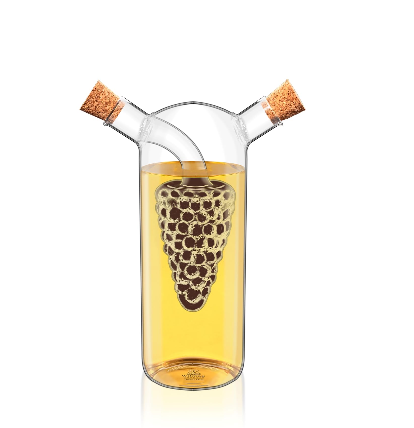 Wilmax | 2in1 Glas Essig-Öl-Flasche | 2-teiliges Ölspender Set | 250 ml / 50 ml | Essigspender