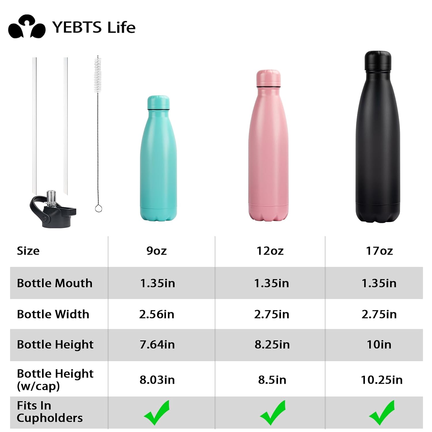 Insulated 12oz Water Bottle with Straw Lid for Kids - Image 5