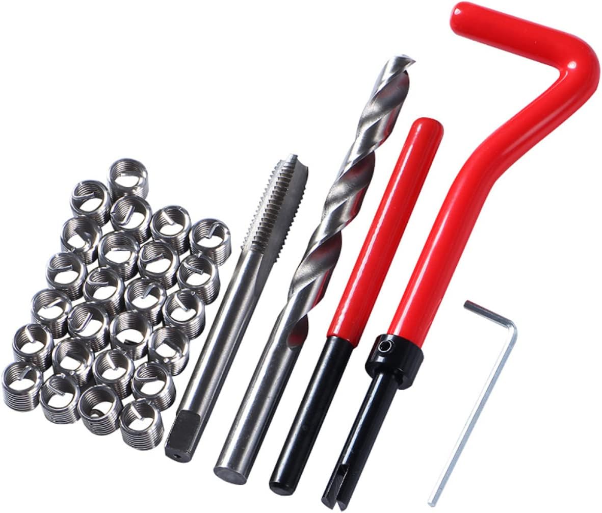 ULTECHNOVO 30pcs Thread Repair Insert Kit Durable Tools for Automotive Engine Maintenance Compatible Repair Easy Use Hand Tools