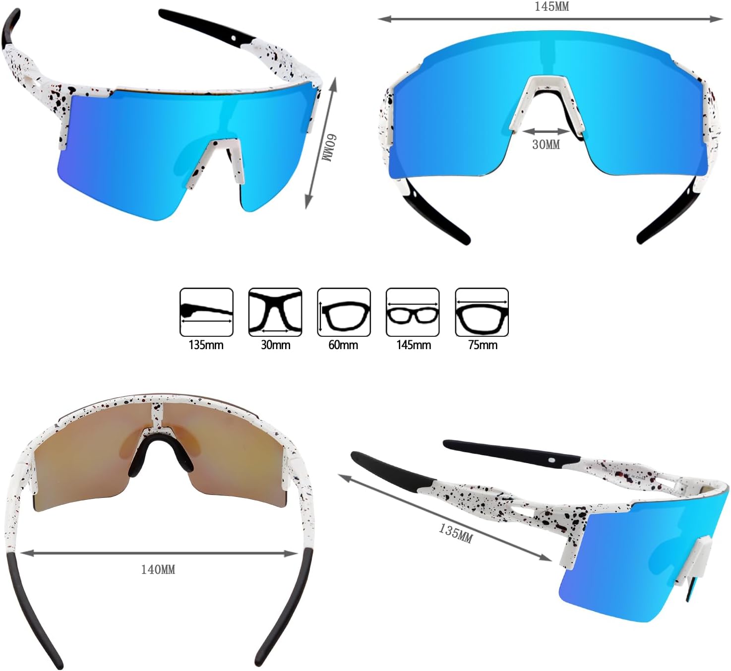 OULAIQI Cycling Sunglasses Polarized Sunglasses for Cycling Men Women with 1 Lens or 3 Interchangeable Lens Baseball Glasses - Image 3