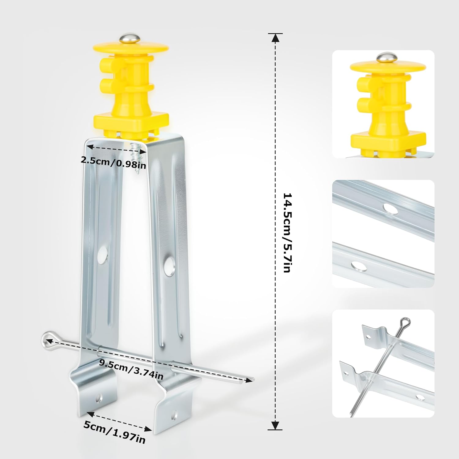 Chain Link Fence Insulator 50 Pcs Electric Fence Insulator, T Post Extender Wire Holders for Chain Link and Studded T & U-Posts Tubing, Yellow
