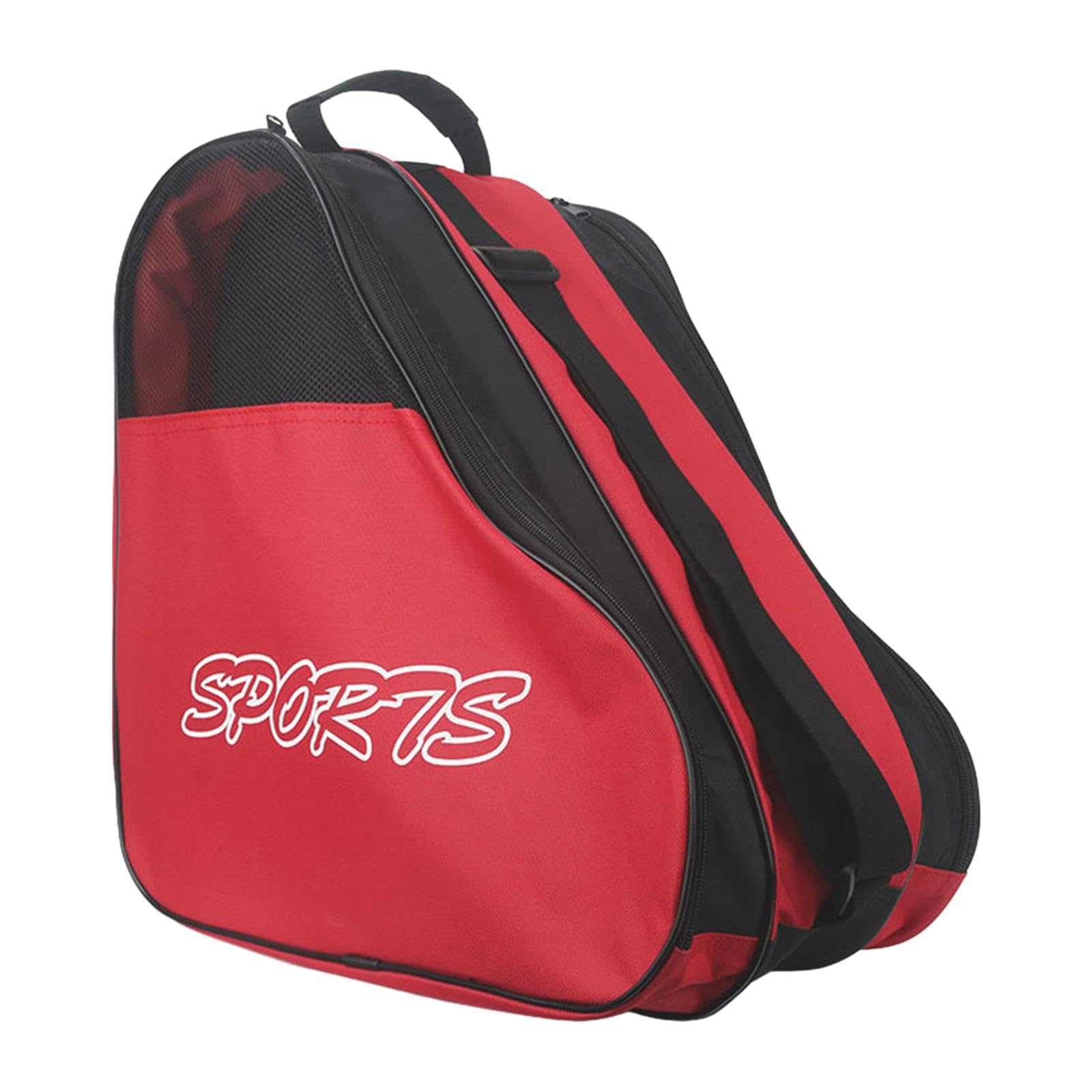 Baoblaze Ice & Inline Skates Bag, Large Storage Bag for Ice Skate, Roller Skate, Inline Skates for Both Kids and Adults,Regular,Red