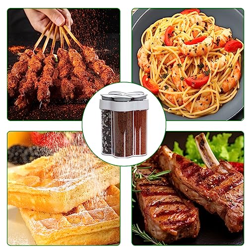 Miayon Saleiro e pimenteiro 5 em 1 recipiente portátil de temperos para acampamento e temperos, pote