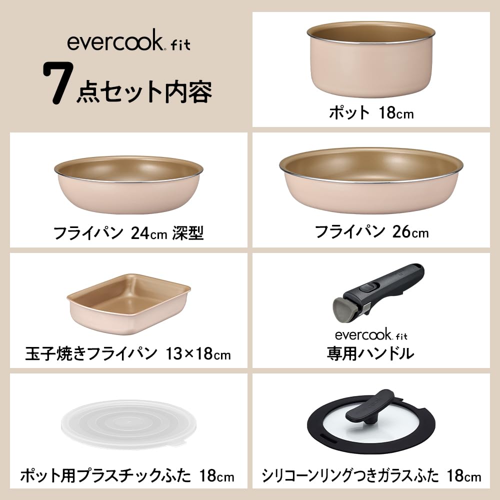 Amazon.co.jp: エバークック フィット フライパンセット 7点セット IH