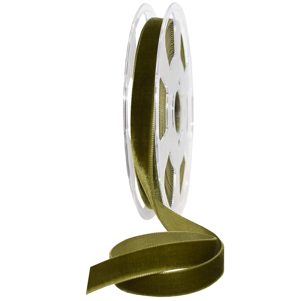 Morex Ribbon Fabric, Polyester, Deep Sage, 5/8" x 11 Yd